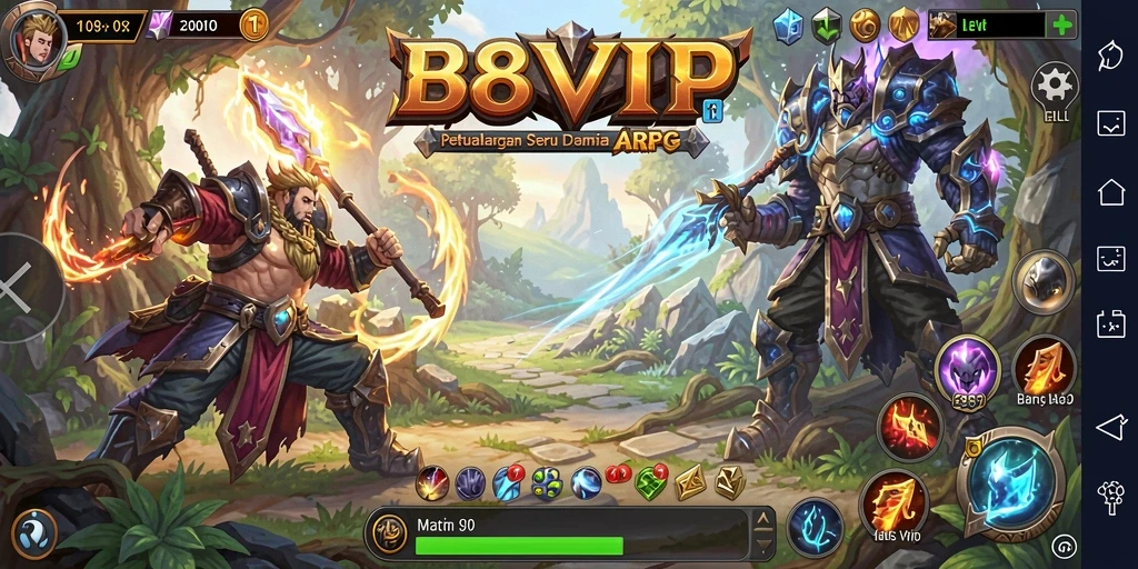 Tangkapan layar utama B8VIP menampilkan aksi gameplay ARPG yang mendebarkan.