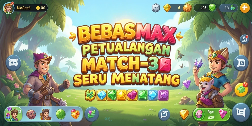 Screenshot gameplay BEBASMAX yang penuh warna dan seru.