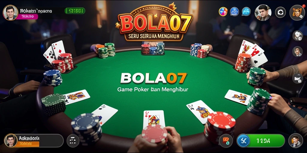 Screenshot gameplay BOLA07 menampilkan suasana poker nyata.