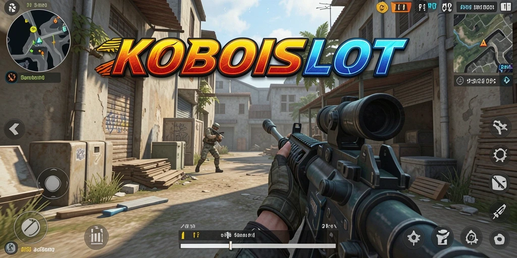 Screenshot KOBOISLOT menampilkan aksi menembak yang mendebarkan.