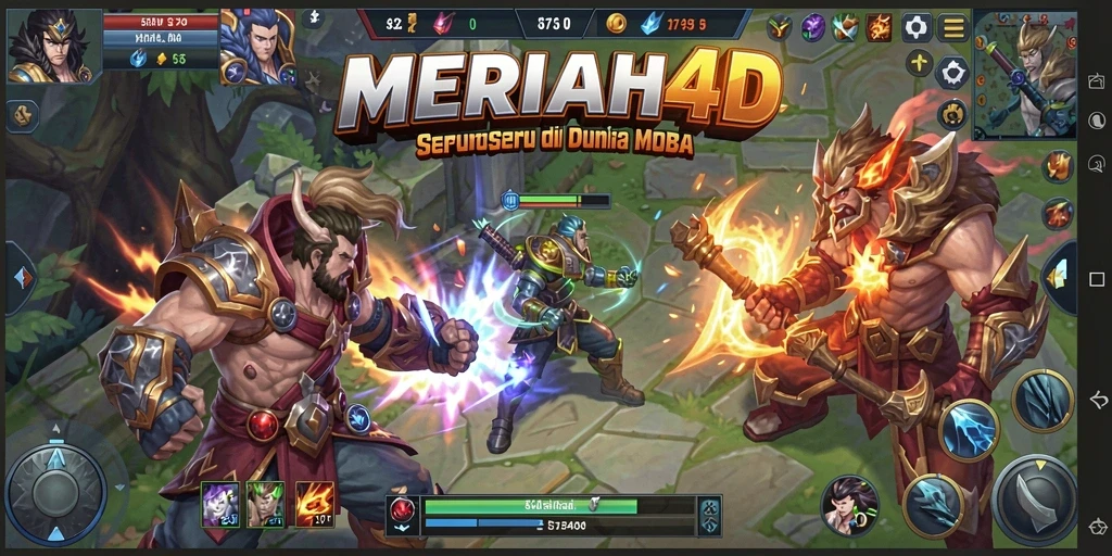 Tampilan gameplay menarik dalam pertarungan MOBA