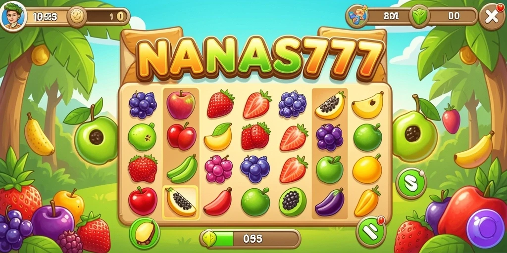 Screenshot NANAS777 menampilkan gameplay Match-3 yang menyenangkan.