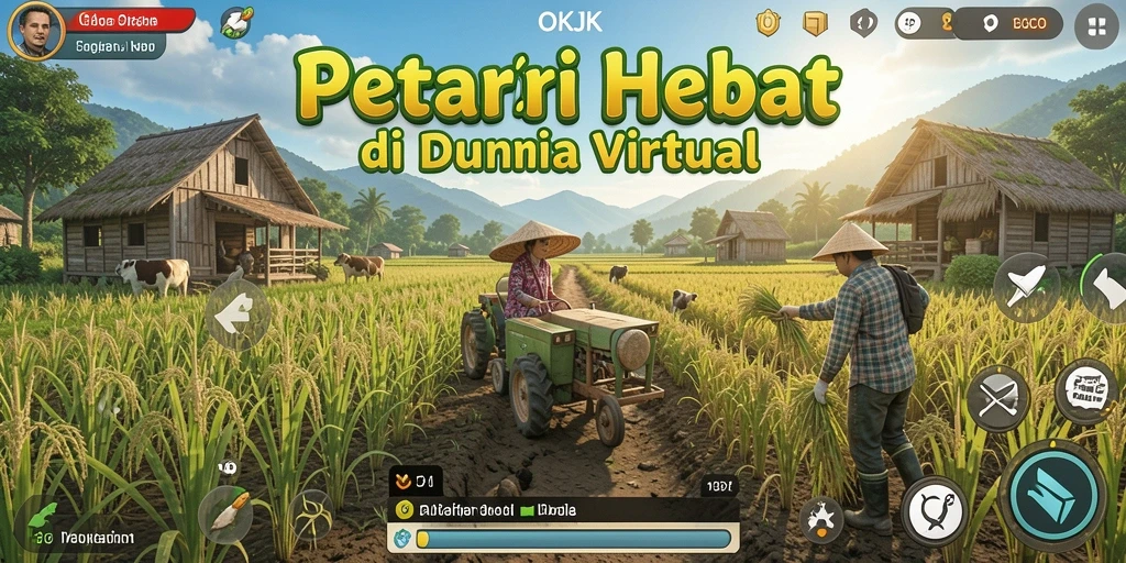 Screenshot gameplay OKJK menunjukkan aktivitas bertani yang menyenangkan.