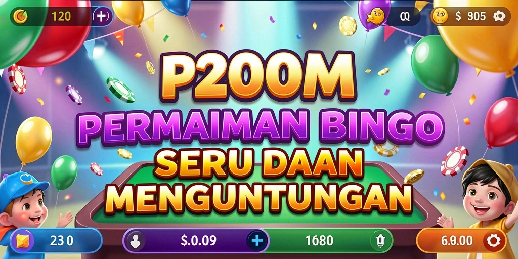 Screenshot utama P200M menampilkan gameplay Bingo yang seru.