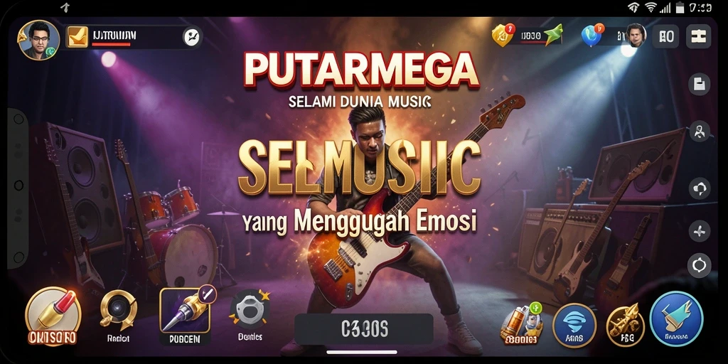 Tampilan gameplay PUTARMEGA dengan aksi musik yang seru.