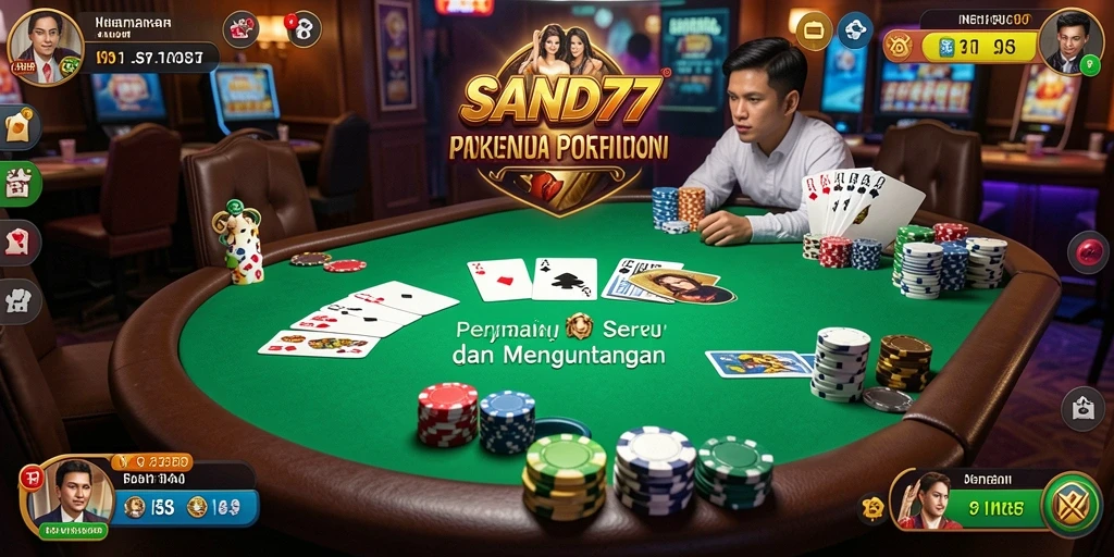 Tampilan gameplay seru dalam permainan poker SAND77.