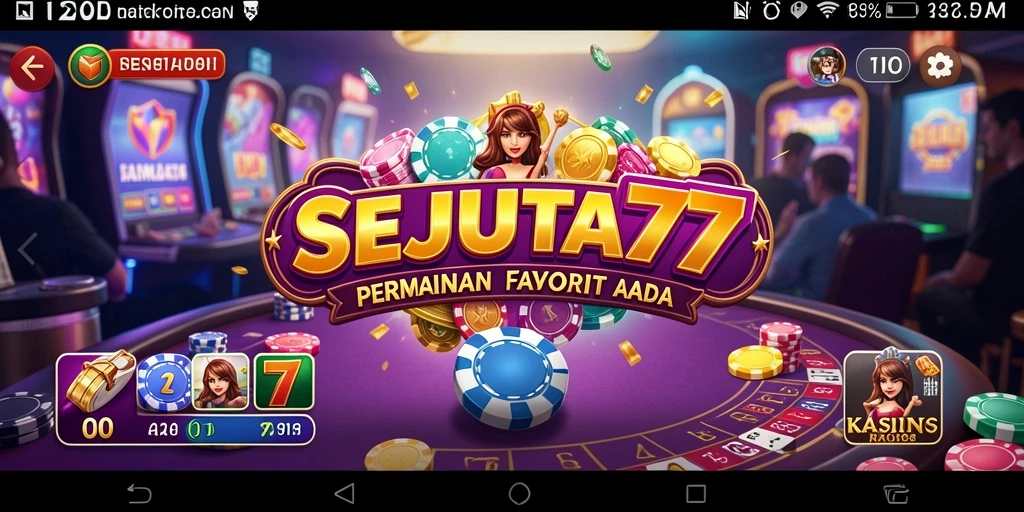 Screenshot gameplay SEJUTA77 menampilkan pengalaman Kasino yang seru.