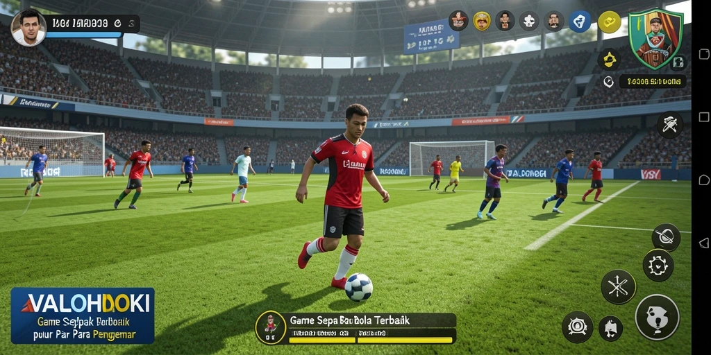 Screenshot gameplay VALOHOKI menampilkan aksi mendebarkan di lapangan.