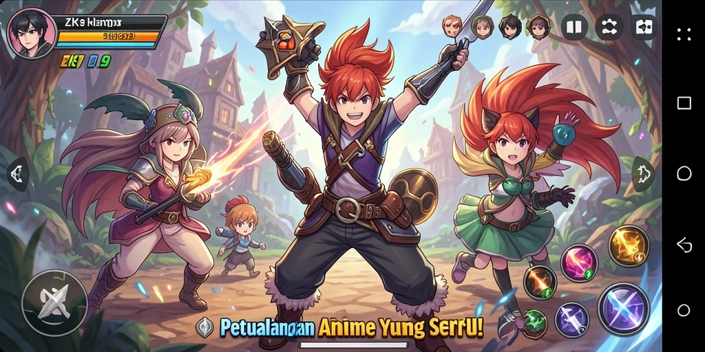 Menampilkan karakter Anime yang ikonik dalam gameplay ZK9.